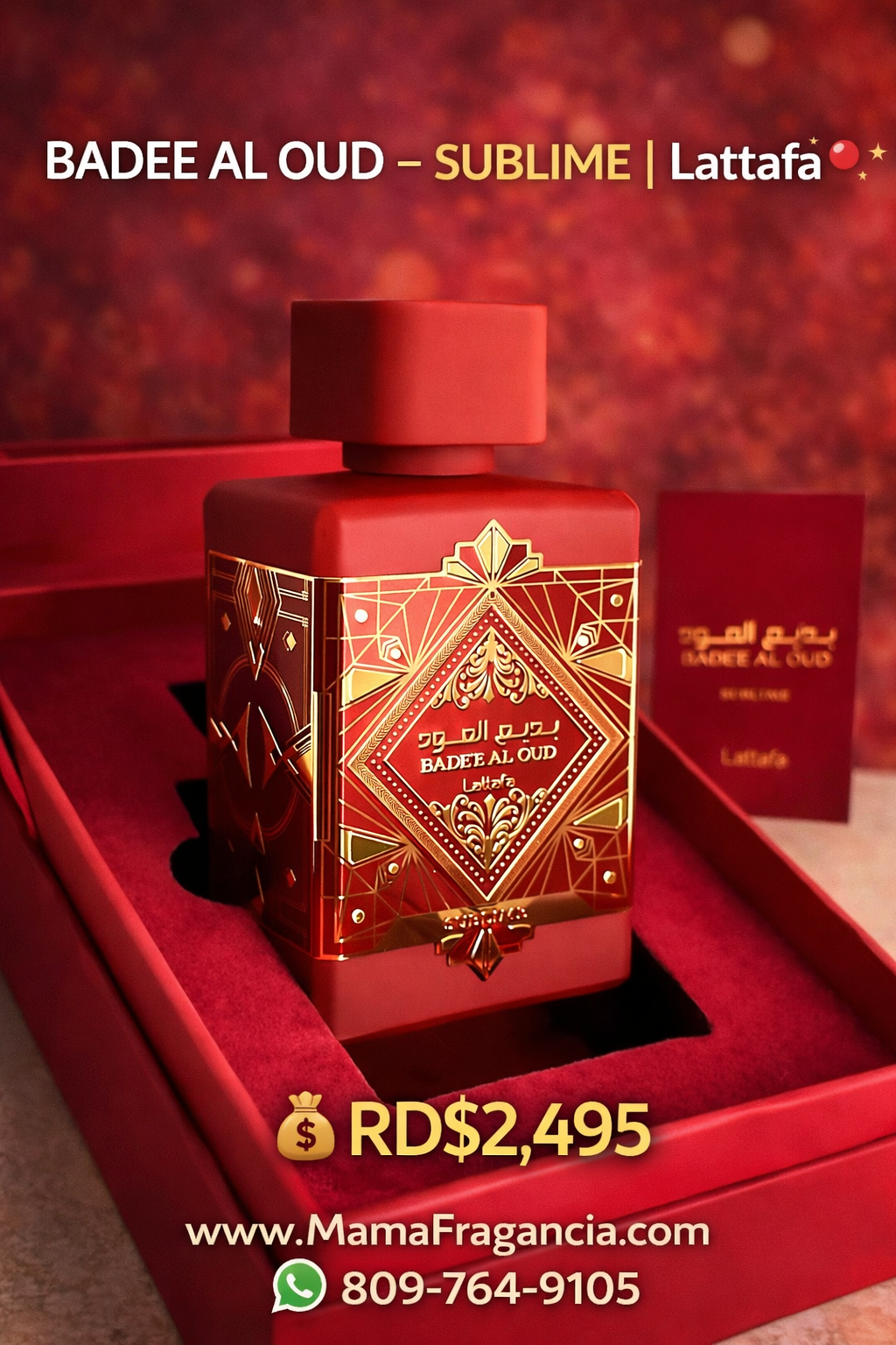 BADEE AL OUD – SUBLIME | Lattafa 🔴✨
💰RD$2,495