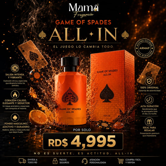 🔥🂡 GAME OF SPADES – ALL IN 🂡🔥
💰RD$4,995