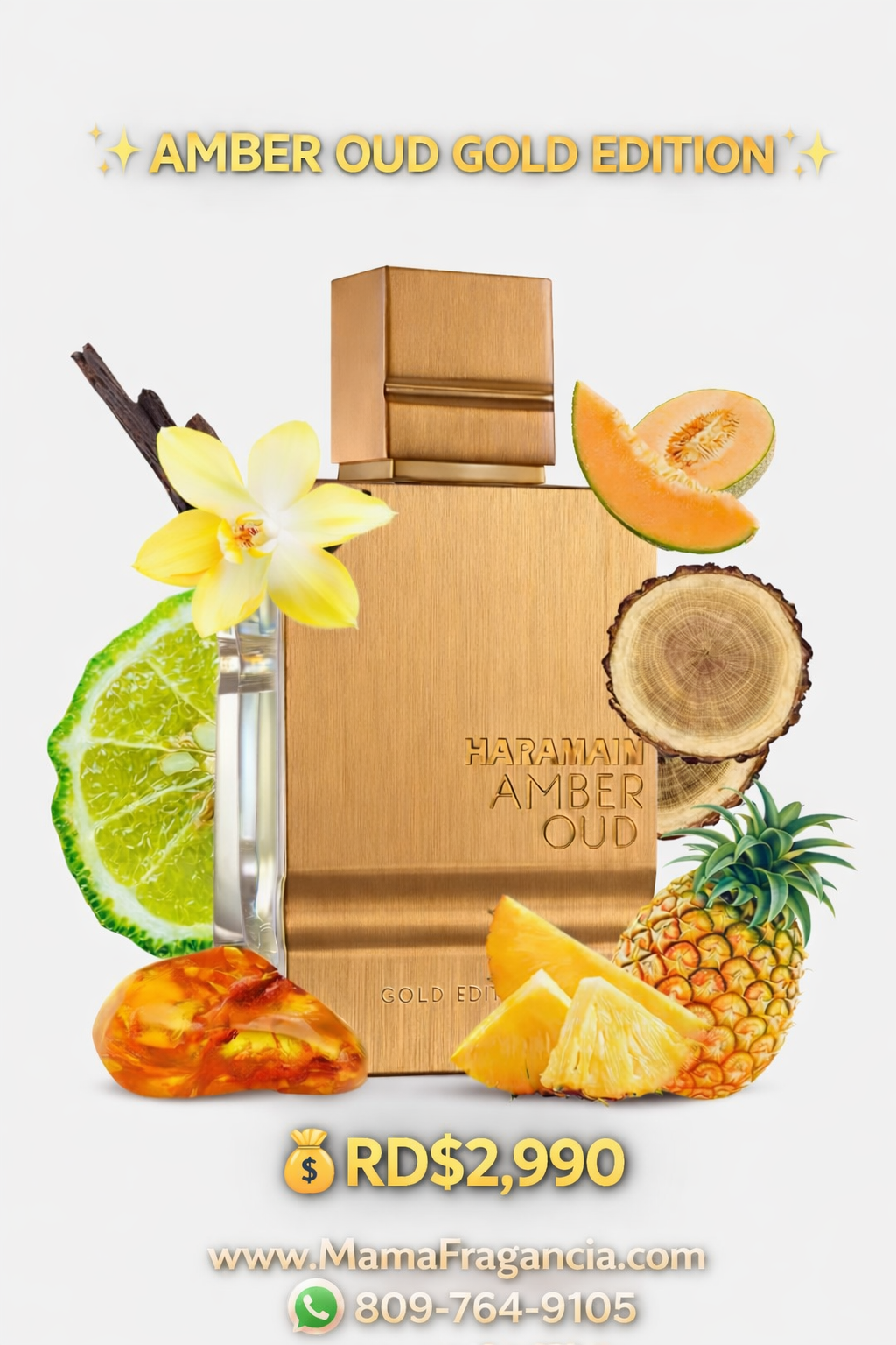 ✨ AMBER OUD GOLD EDITION ✨
No es un perfume discreto.
Es dulce, intenso y adictivo.

💰RD$2,990
